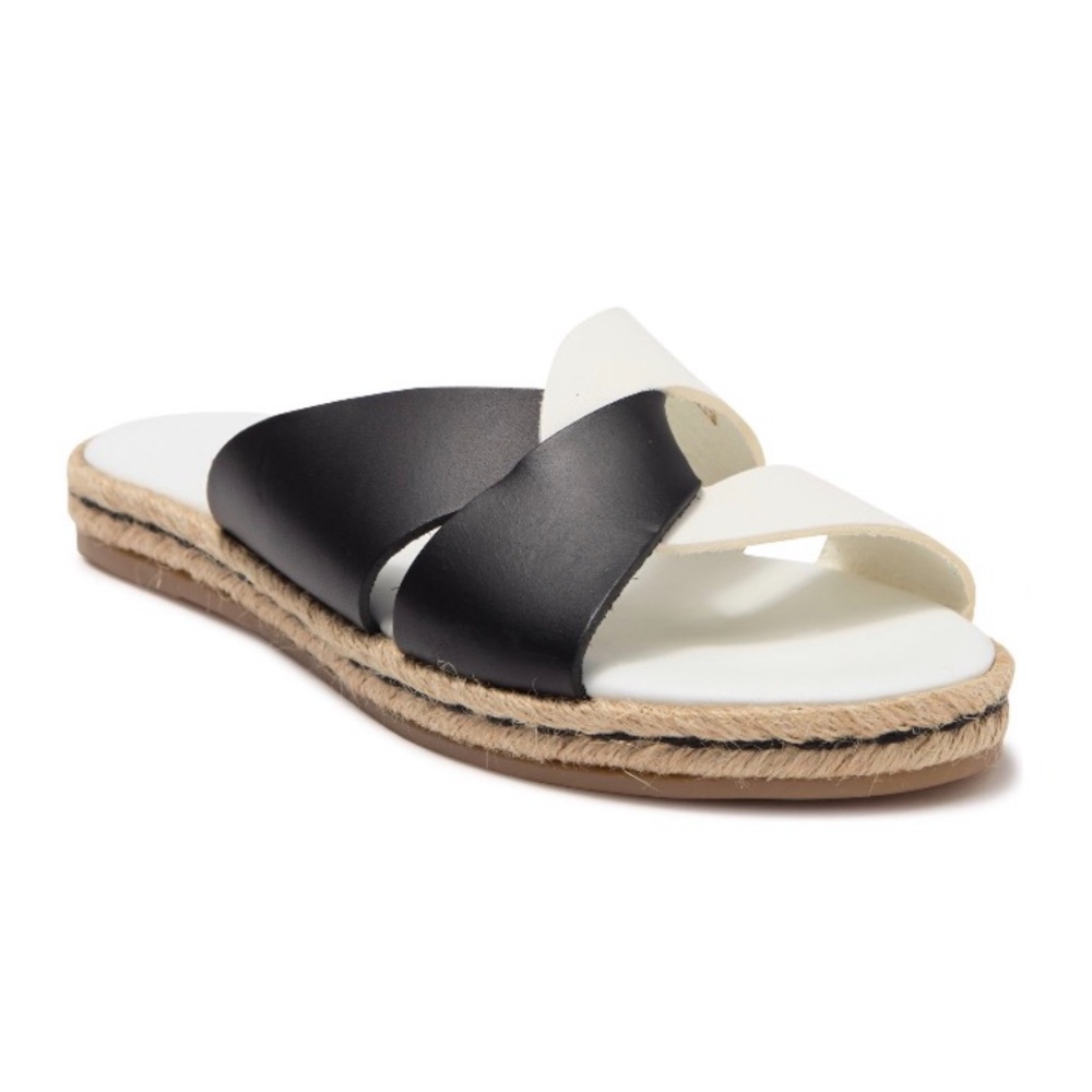 Joie Black & White Rafi Espadrille Sandal Size 37.5 / US 7.5